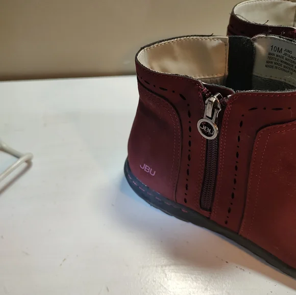 JBU juno double zip wine color ankle boot women's Size 10 - Picture 6 of 16